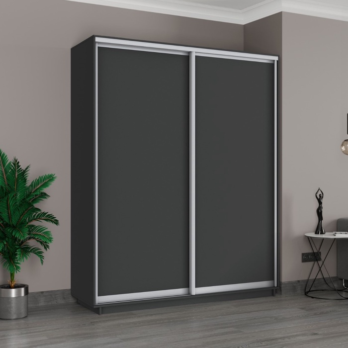 Шкаф купе «Широкий экспресс», 1800×440×2400 мм, 2-х дверный, ЛДСП, цвет серый диамант - Фото 1