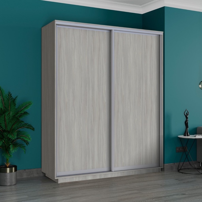 Шкаф купе двухдверный «Широкий экспресс», 1800×440×2400 мм, ЛДСП, цвет ясень шимо светлый - Фото 1