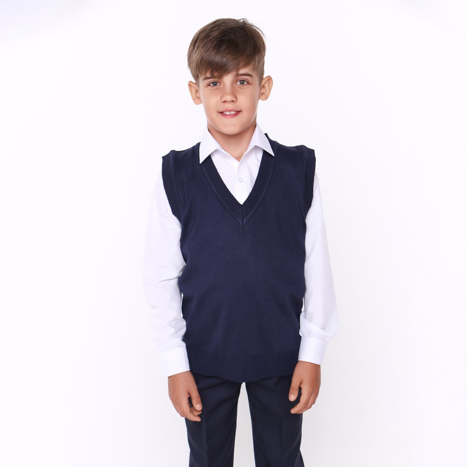 Школьный жилет для мальчика, цвет синий, рост 128-134 см (9782626 ...