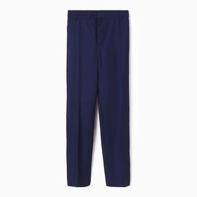 Школьные брюки для мальчика, цвет тёмно-синий, рост 152-158 см