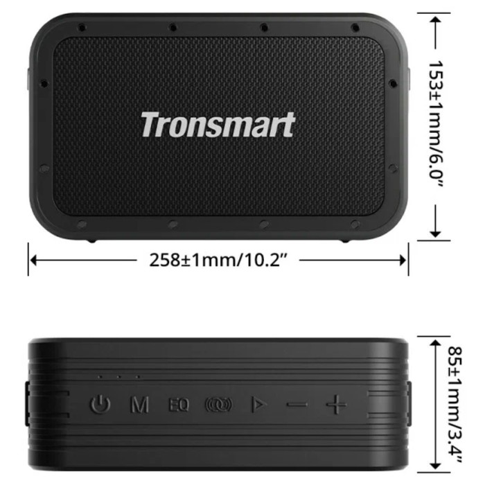 Портативная колонка Tronsmart Force Max, 80 Вт, 15000 мАч, AUX, microSD, IPX6, функция PB - фото 51329017