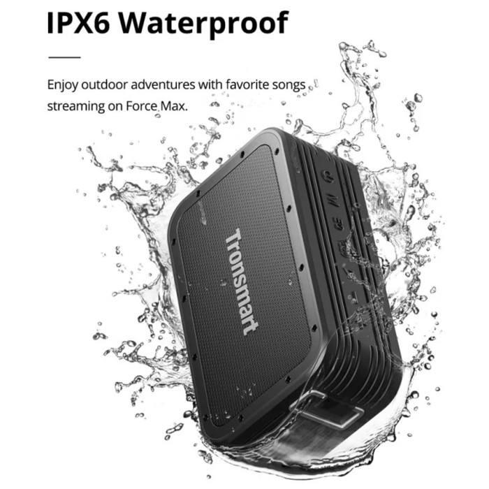 Портативная колонка Tronsmart Force Max, 80 Вт, 15000 мАч, AUX, microSD, IPX6, функция PB - фото 51329019