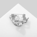 Брошь «Бант» с камнем, бело-сиреневая в серебре - Фото 2