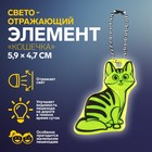 Светоотражающий элемент «Кошечка», двусторонний, 5,9 × 4,7 см, цвет МИКС - фото 319607091