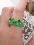 Кольцо пластиковое «Лягушка», зелёное, 17 размер - Фото 2