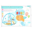 Музыкальный развивающий коврик с пианино, русская озвучка, свет, цвет голубой - Фото 15