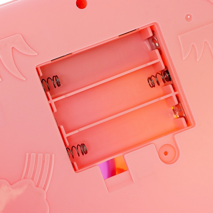 Музыкальный развивающий коврик с пианино, русская озвучка, свет, цвет розовый - фото 1909221810