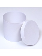 Коробка подарочная круглая, шляпная, белая, 23×23 см  (артикул 9579202)  большой выбор товаров оптом и в розницу по низким ценам с доставкой