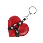 Брелок кожаный для автомобильного ключа, сердце, натуральная кожа - Фото 3