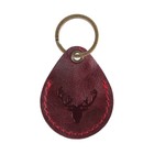 Брелок для автомобильного ключа, метка, капля, натуральная кожа, бордовый, олень - Фото 3