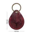 Брелок кожаный для ключа, метка, капля, натуральная кожа, бордовый, олень - Фото 4