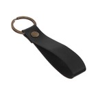 Брелок кожаный для автомобильного ключа, ремешок, натуральная кожа, черный (комплект 2 шт) - фото 24413546