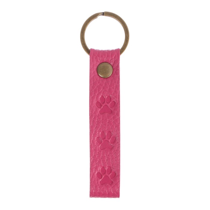 Брелок для автомобильного ключа, ремешок, натуральная кожа, розовый, лапка