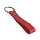 Брелок для автомобильного ключа, ремешок, натуральная кожа, красный, сердце - Фото 4