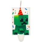 Свеча в торт "С Днем Рождения!", Майнкрафт.  4,5х8,4 см 9714009