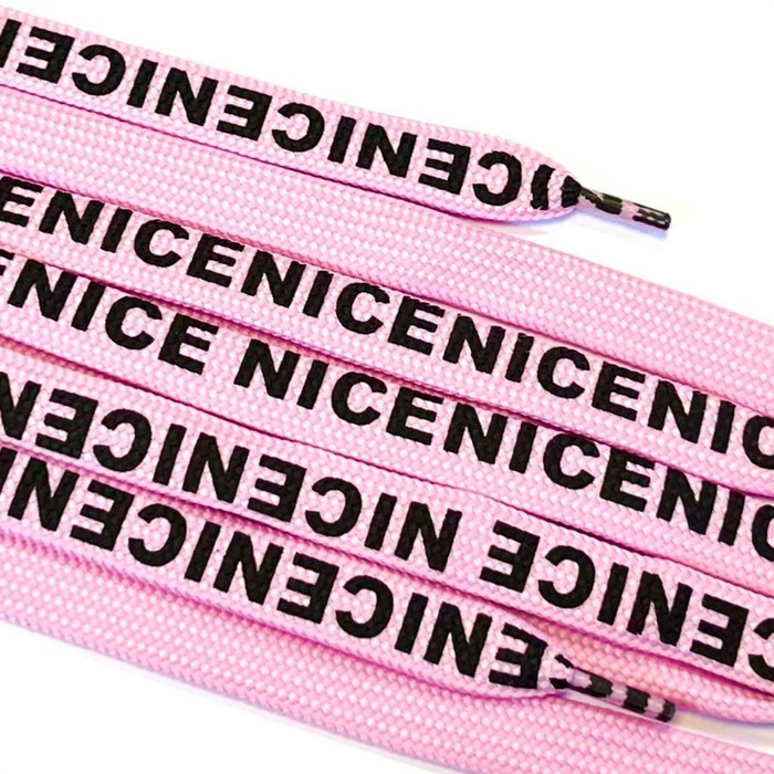 Шнур плоский Nice, размер 130 см, цвет розовый - Фото 1