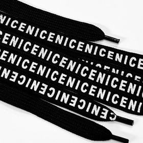Шнур плоский Nice, размер 130 см, цвет чёрный