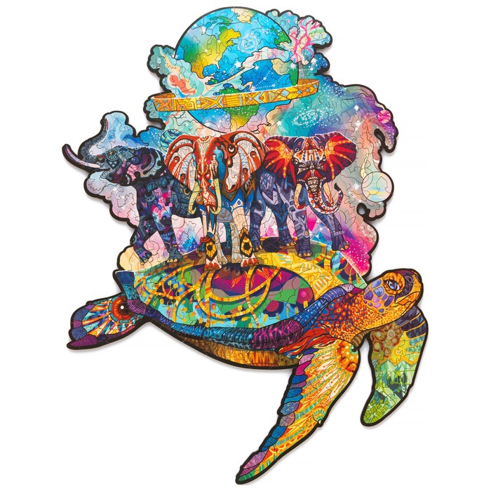 Пазл деревянный «Морская черепаха», размер L — 27,2 × 35,7 см, 190 деталей