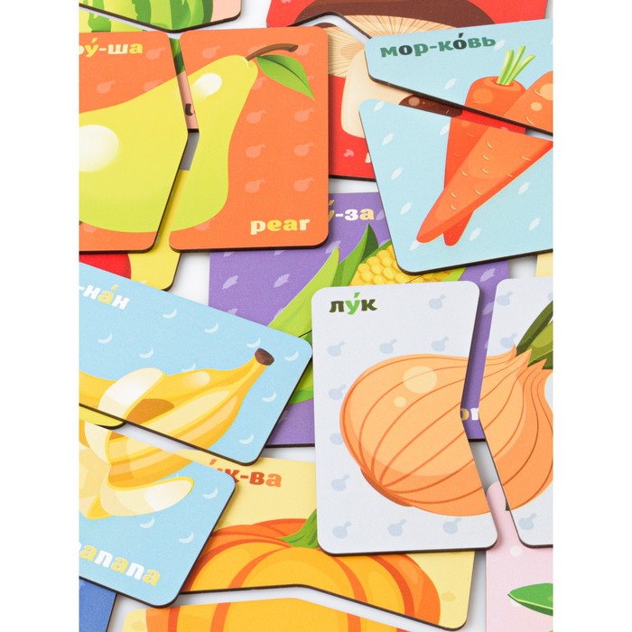 Пазл деревянный «Фрукты-овощи», картинки-половинки, 24 детали 64235