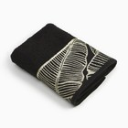 Полотенце махровое Love Life Leaves 70×140 см, 100% хлопок, 360 г/м², черное - Фото 3