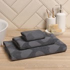 Полотенце махровое Love Life Hearts, 70×140 см, хлопок 100%, тёмно-серое - Фото 7