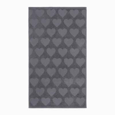 Полотенце махровое Love Life "Hearts" 70*140 см, темно-серый, 100% хл, 450 гр/м2