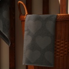 Полотенце махровое Love Life Hearts, 70×140 см, хлопок 100%, тёмно-серое - Фото 5