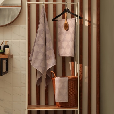 Полотенце махровое Love Life Hearts, 30×50 см, хлопок 100%, светло-розовое