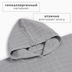 Халат - пончо детский муслиновый LoveLife, хлопок 100%, серый - Фото 3