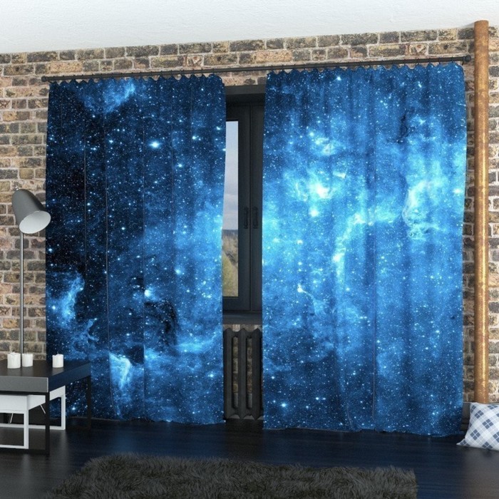 Фотошторы «Синее звёздное небо», размер 150 × 260 см, габардин - Фото 1