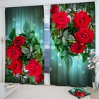 Фотошторы «Яркие Красные Розы», размер 150 × 260 см, габардин - фото 291659179