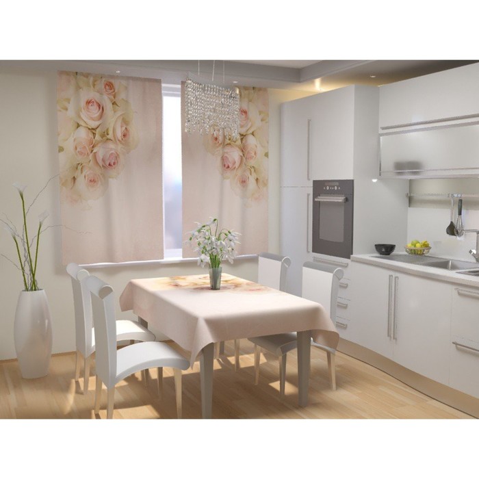 Фотошторы для кухни «Чувственные розы», размер 150 × 180 см, габардин - Фото 1