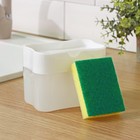 УЦЕНКА Дозатор для моющего средства с подставкой для губки, губка в комплекте, 385 мл, цвет белый - Фото 5