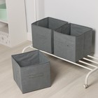 Короба для хранения вещей складные, без крышек, набор из 3 шт, 31×31×31 см, цвет серый - фото 301403651