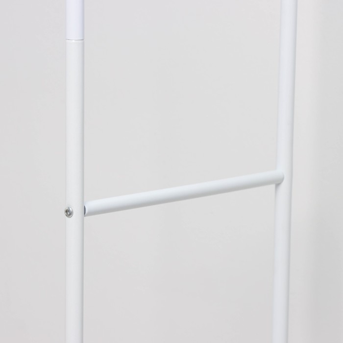 Вешалка двойная напольная металлическая для одежды, с полкой, 110×62×150 см, цвет белый