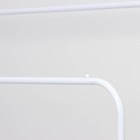 Вешалка двойная напольная металлическая для одежды, с полкой, 110×62×150 см, цвет белый - Фото 5