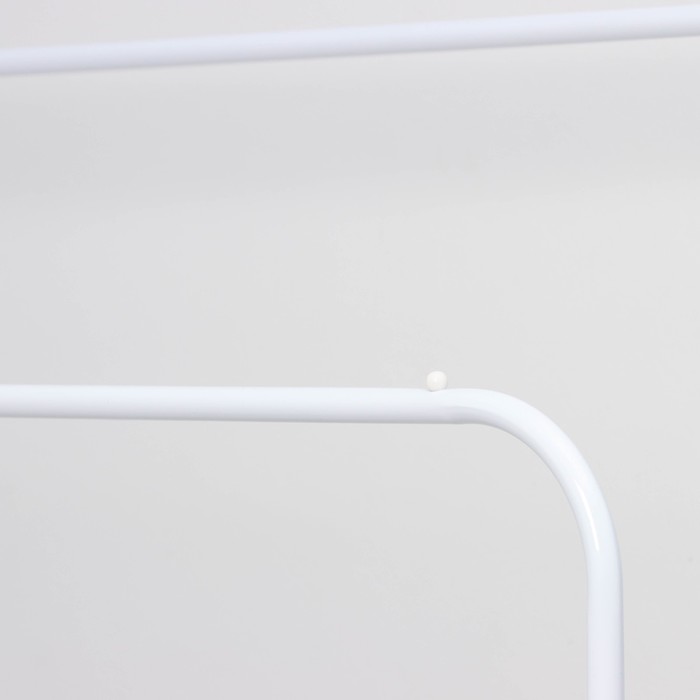 Вешалка двойная напольная металлическая для одежды, с полкой, 110×62×150 см, цвет белый
