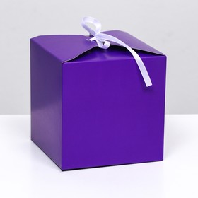 Коробка складная, квадратная, фиолетовая, 12 х 12 х 12 см,