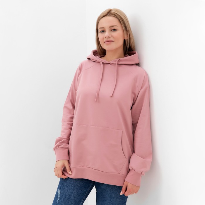 Толстовка женская, цвет сухая роза, размер 48 64252