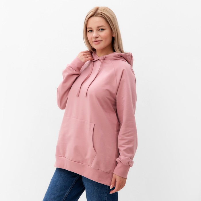 Толстовка женская, цвет сухая роза, размер 52 64254