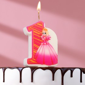 Свеча в торт "Принцесса",цифра 1, 6,5 см