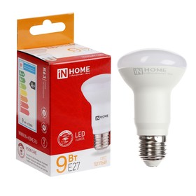 

УЦЕНКА Лампа светодиодная IN HOME LED-R63-VC, 9 Вт, 230 В, Е27, 3000 К, 810 Лм