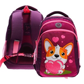 Рюкзак школьный, 40 х 27 х 20 см, Grizzly 361, эргономичная спинка, фиолетовый RG-361-1_1