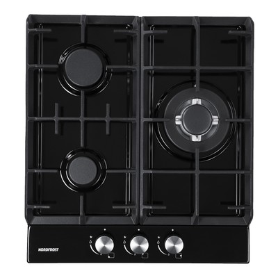 Варочная поверхность NORDFROST HS 4532 B, газовая, 3 конфорки, чёрный