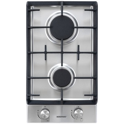 Варочная поверхность NORDFROST HS 3022 X, газовая, 2 конфорки, нержавеющая сталь