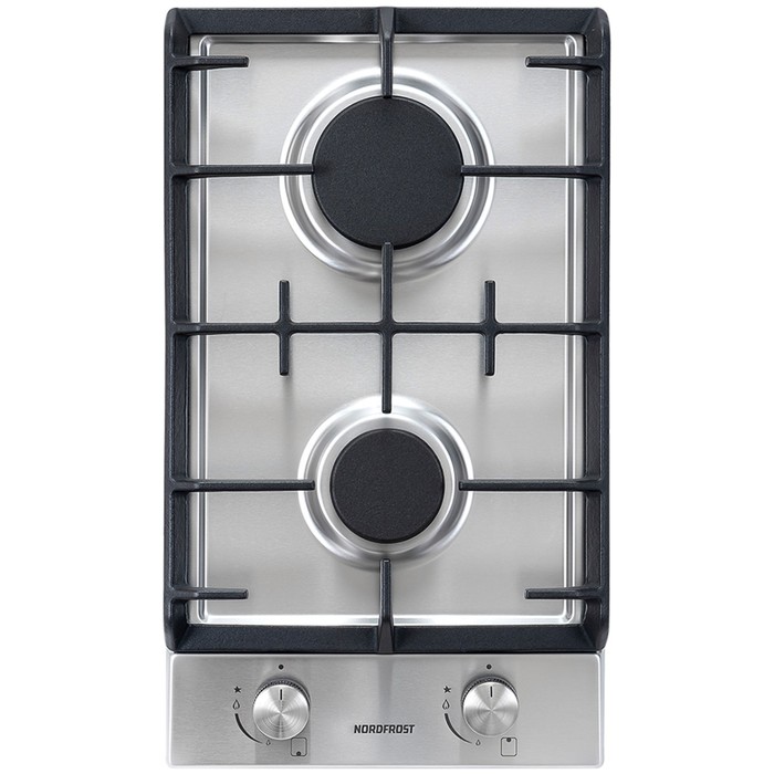 Варочная поверхность NORDFROST HS 3022 X, газовая, 2 конфорки, нержавеющая сталь - Фото 1