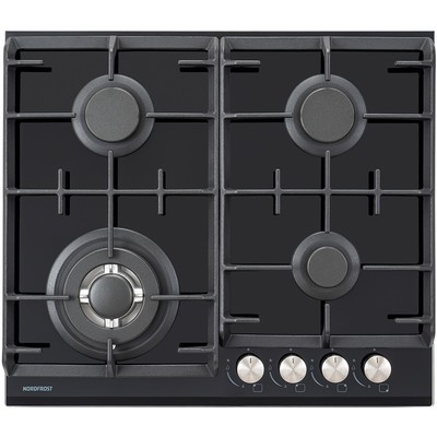 Варочная поверхность NORDFROST HM 6042 B, газовая, 4 конфорки, чёрный