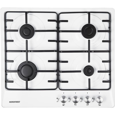 Варочная поверхность NORDFROST HS 6040 W, газовая, 4 конфорки, белый