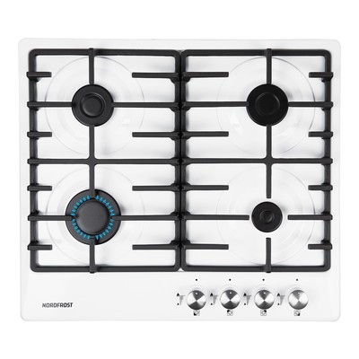 Варочная поверхность NORDFROST HS 6041 W, газовая, 4 конфорки, белый