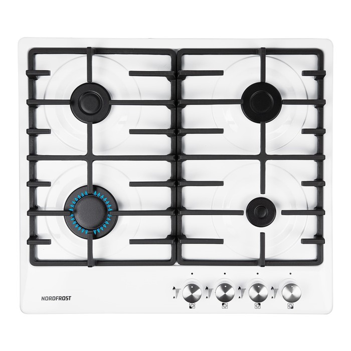 Варочная поверхность NORDFROST HS 6041 W, газовая, 4 конфорки, белый - Фото 1